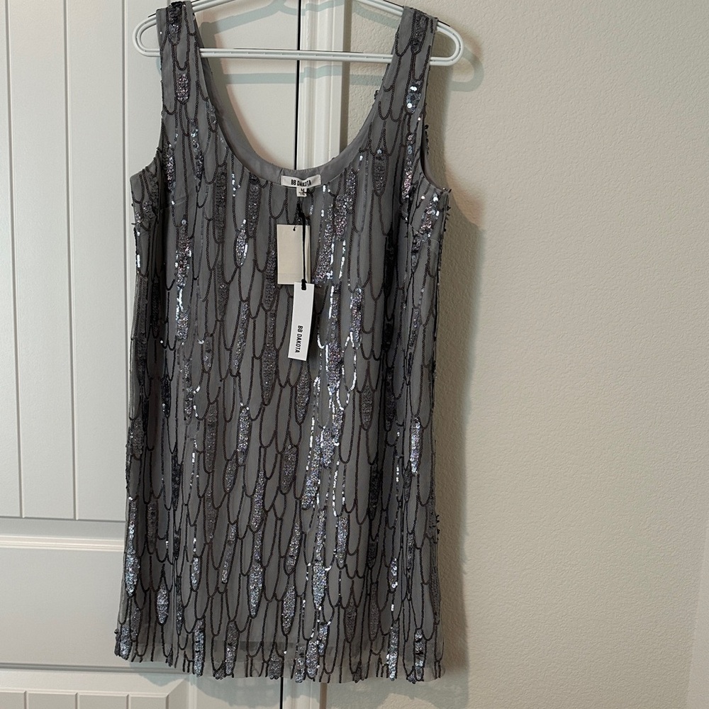 BB Dakota Gray Sequin Maxi Dress